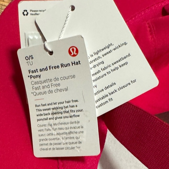 NWT Lululemon Fast and Free Ponytail Running Hat Berry Rumble main image 6